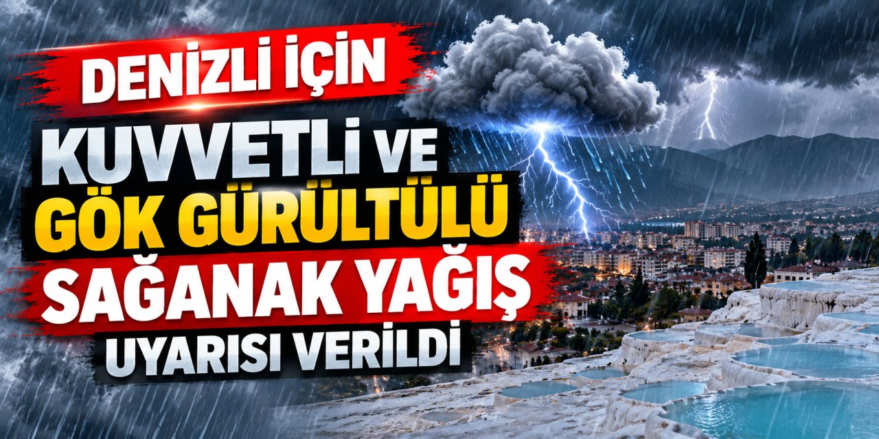 Denizli için kuvvetli ve gök gürültülü sağanak yağış uyarısı verildi