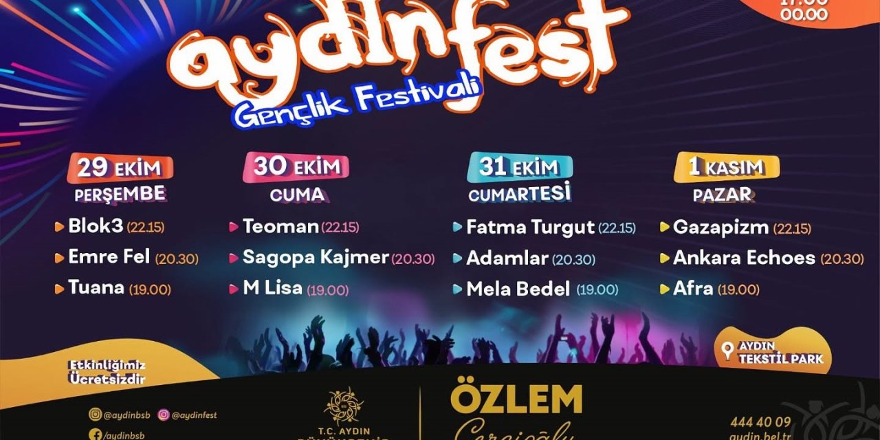 Aydınfest 29 Ekim Perşembe günü başlıyor