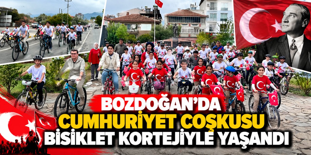 Bozdoğan’da Cumhuriyet coşkusu bisiklet kortejiyle yaşandı