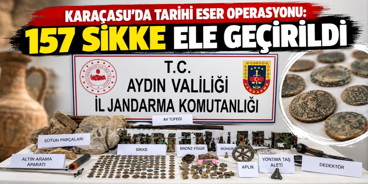Karacasu’da tarihi eser operasyonu: 157 sikke ele geçirildi