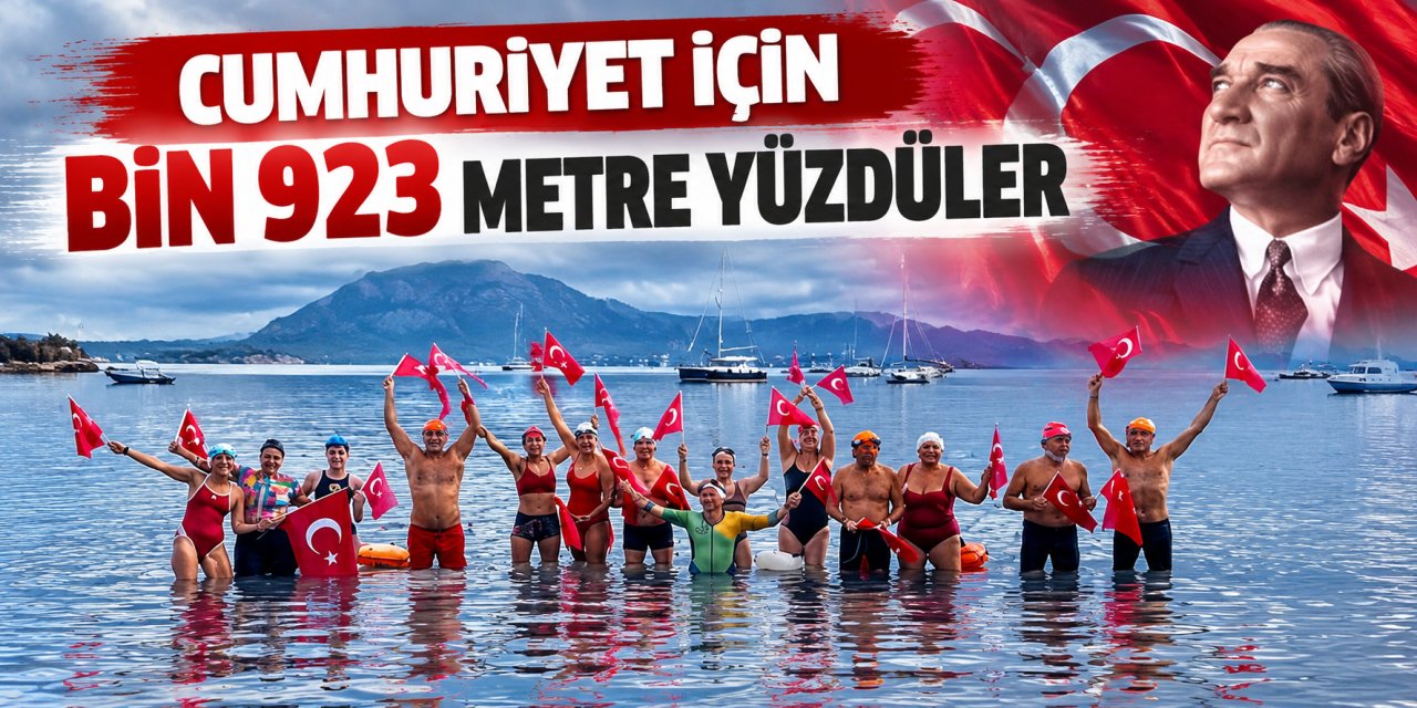Cumhuriyet için bin 923 metre yüzdüler