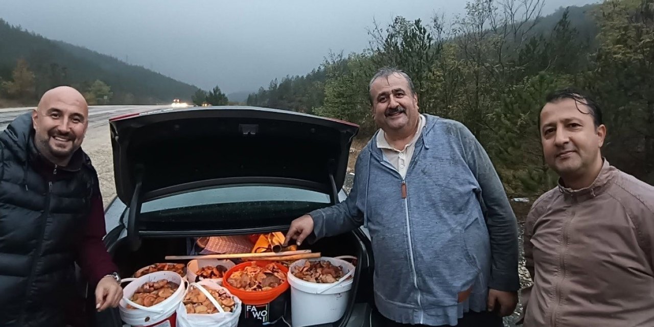 Kütahya’dan Bursa dağlarına mantar toplamaya gittiler