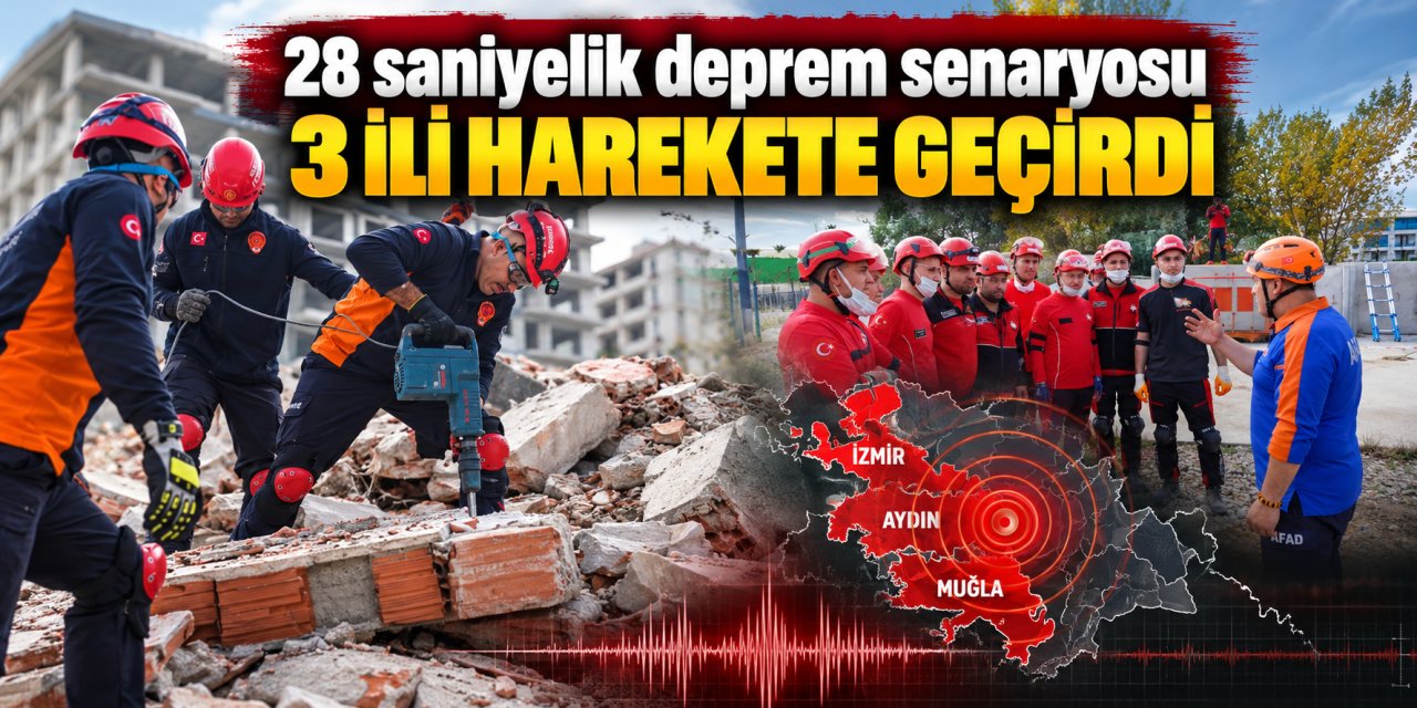 28 saniyelik deprem senaryosu 3 ili harekete geçirdi