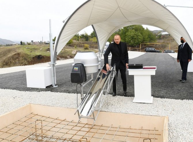 Aliyev, Ermenistan işgalinden kurtarılan Hadrut’u ve Tuğ köyünü ziyaret etti