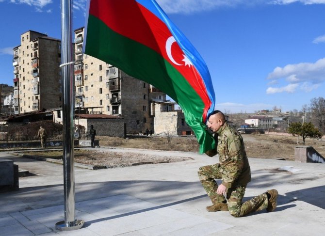 Azerbaycan Cumhurbaşkanı Aliyev, Füzuli-Şuşa karayolunun temelini attı