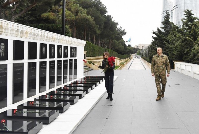 Azerbaycan Cumhurbaşkanı İlham Aliyev’den zafer pozu