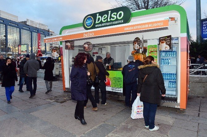 BÜYÜKŞEHİR BELEDİYESİ BELSO ŞİRKETİ, TAZE SIKILMIŞ MEYVE SUYU HİZMETİ İLE BAŞKENTİLERİN BEĞENİSİNİ KAZANIRKEN, YENİ SATIŞ NOKTASI İLE YENİ ÜRÜNLERİNİ DE HİZMETE SUNUYOR.