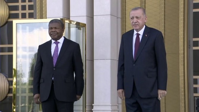 Cumhurbaşkanı Erdoğan, Angola Cumhurbaşkanı Laurenço’yu resmi törenle karşıladı