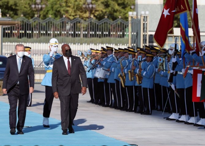 Cumhurbaşkanı Erdoğan, Kongo Cumhurbaşkanı Tshilombo’yu resmi törenle karşıladı