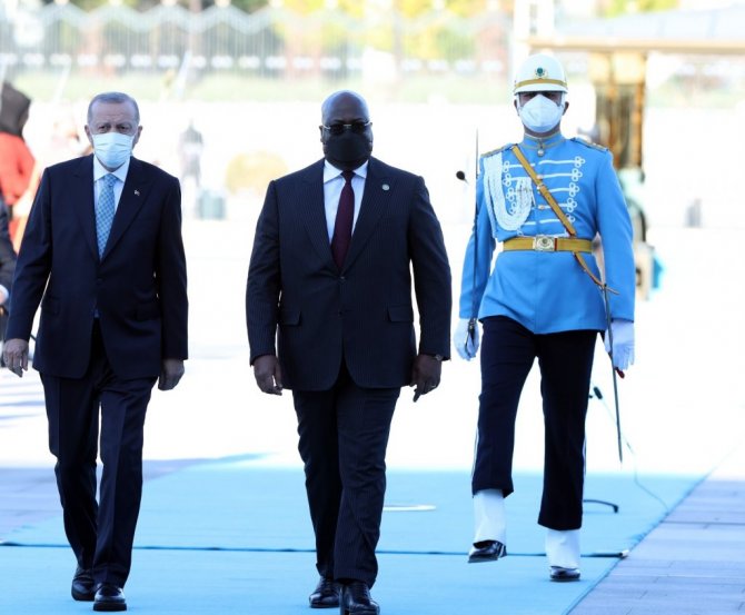 Cumhurbaşkanı Erdoğan, Kongo Cumhurbaşkanı Tshilombo’yu resmi törenle karşıladı