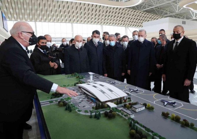 Cumhurbaşkanı Erdoğan ve Aliyev, Füzuli Uluslararası Havalimanı’nın açılışını yaptı