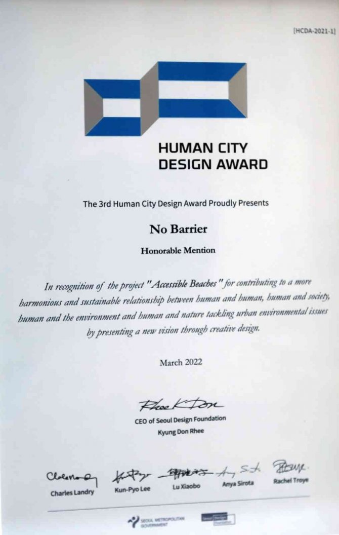 Engelsiz plajlar projesine Uluslararası ödül