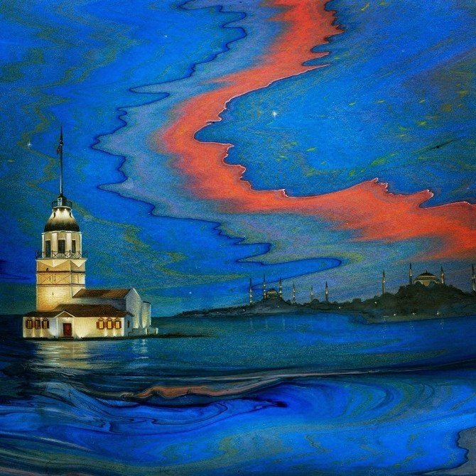 Geleneksel Türk Sanatı ’Ebru’yu Resimle Birleştirdi
